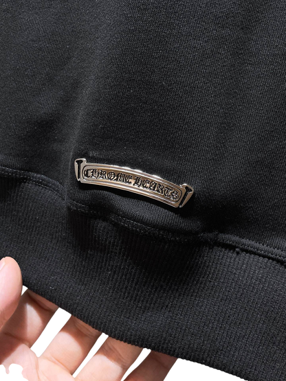 Chrome Hearts Cross Patch Zip-Up Hoodie – Black
