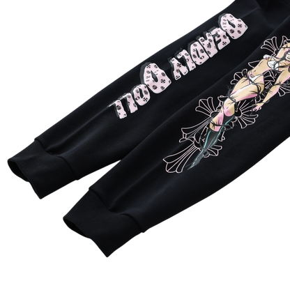 Chrome Hearts Deadly Doll Zip-Up Hoodie – Black Gothic Graphic